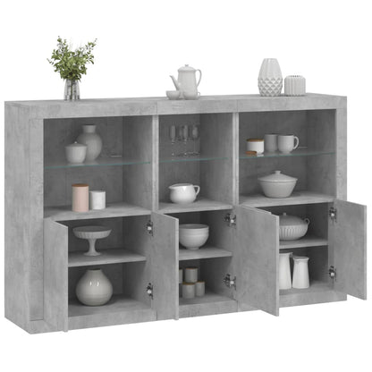 Credenza con Luci LED Grigio Cemento 162x37x100 cm - homemem39