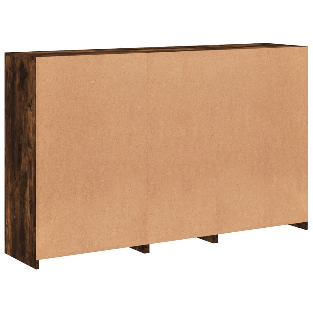 Credenza con Luci LED Rovere Fumo 162x37x100 cm