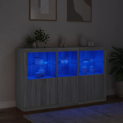 Credenza con Luci LED Grigio Sonoma 162x37x100 cm - homemem39