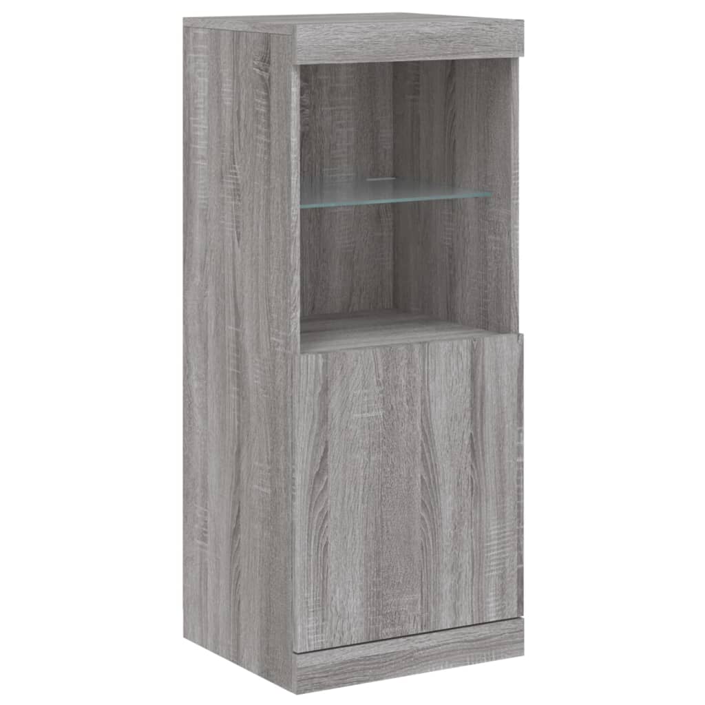 Credenza con Luci LED Grigio Sonoma 162x37x100 cm