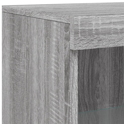 Credenza con Luci LED Grigio Sonoma 162x37x100 cm - homemem39