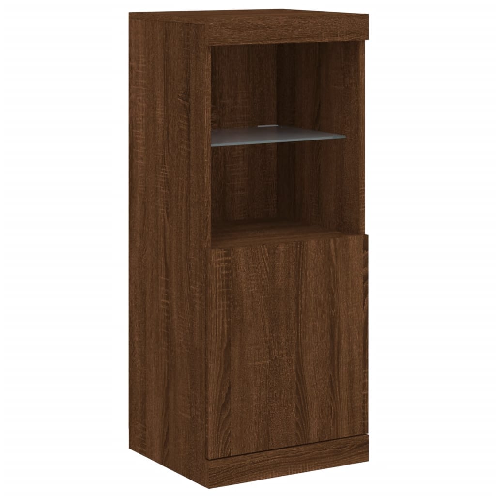 Credenza con Luci LED Rovere Marrone 162x37x100 cm - homemem39