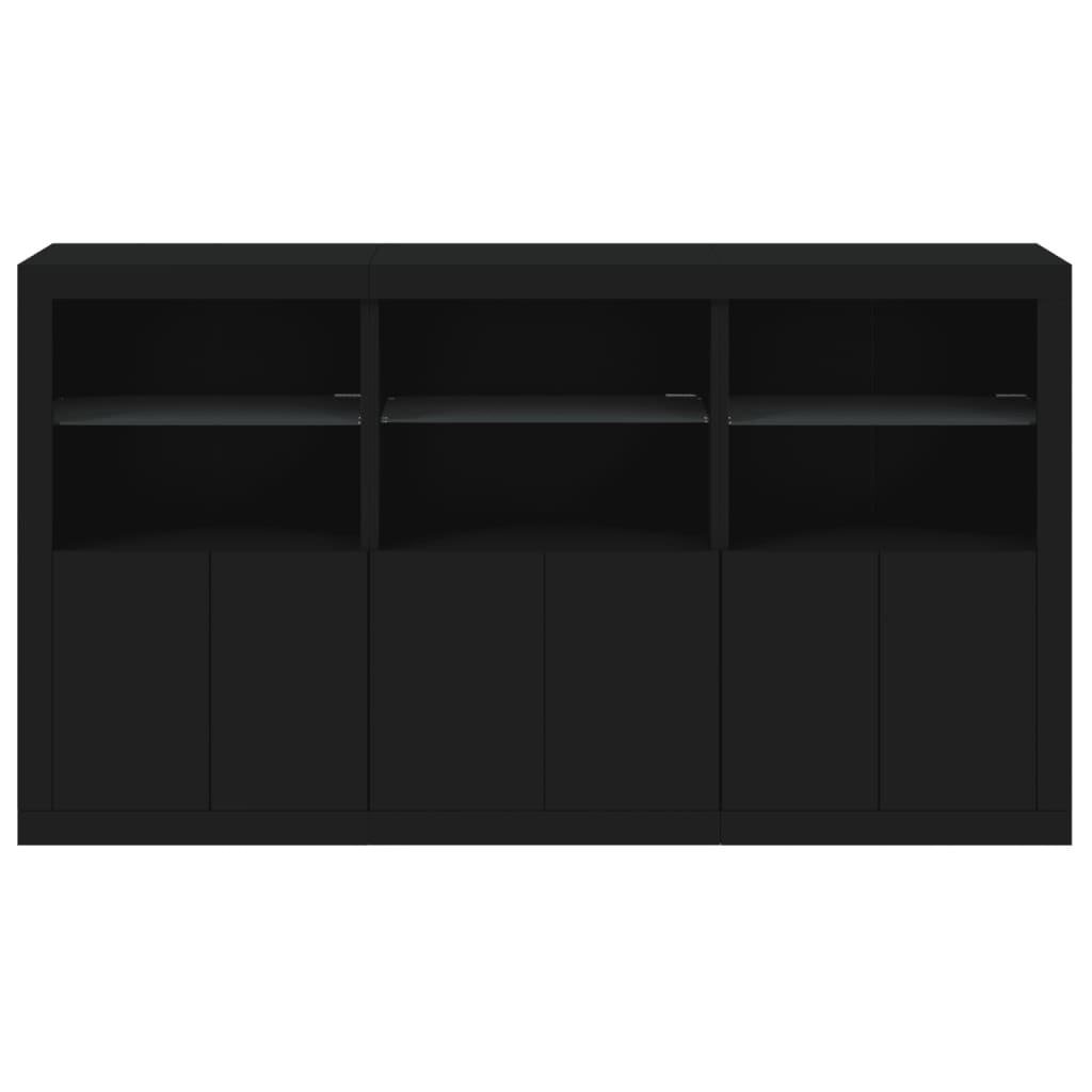 Credenza con Luci LED Nera 181,5x37x100 cm - homemem39