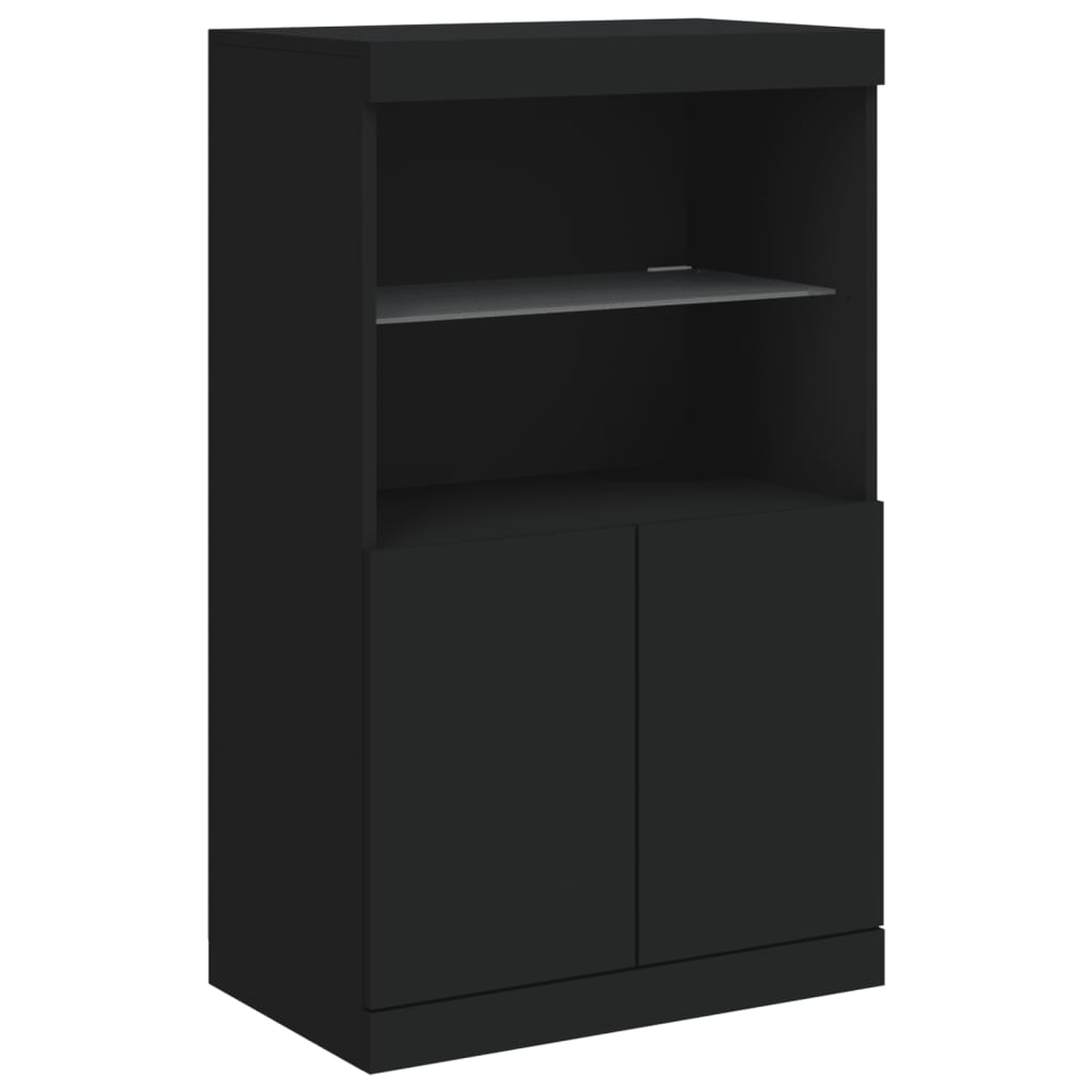 Credenza con Luci LED Nera 181,5x37x100 cm - homemem39