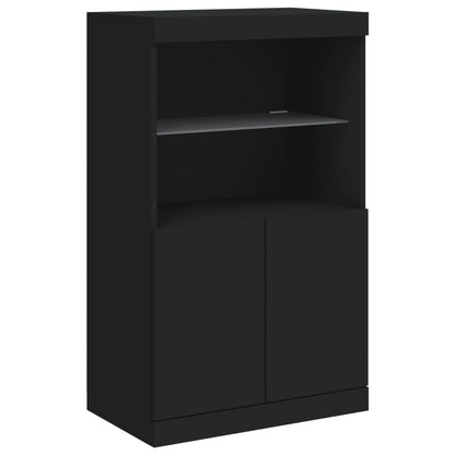 Credenza con Luci LED Nera 181,5x37x100 cm - homemem39