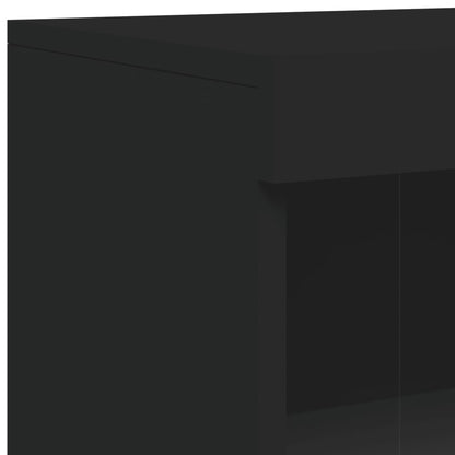 Credenza con Luci LED Nera 181,5x37x100 cm - homemem39