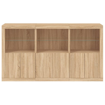 Credenza con Luci LED Rovere Sonoma 181,5x37x100 cm - homemem39
