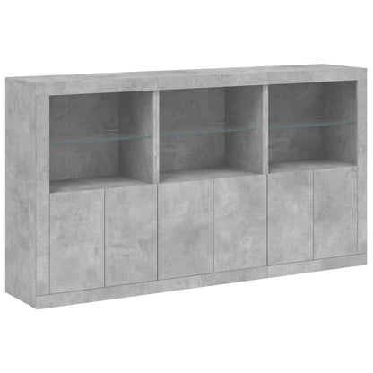 Credenza con Luci LED Grigio Cemento 181,5x37x100 cm - homemem39