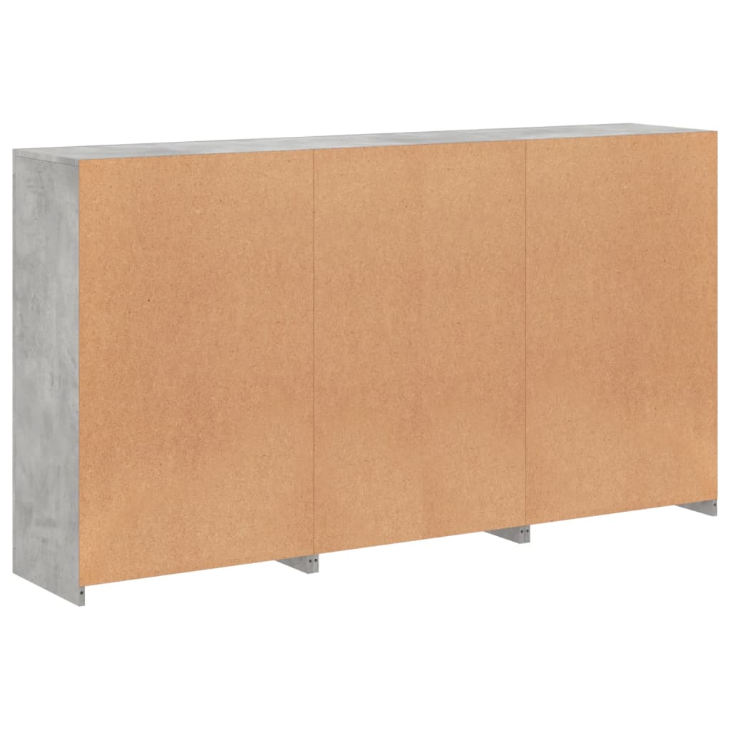 Credenza con Luci LED Grigio Cemento 181,5x37x100 cm - homemem39