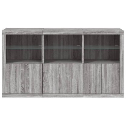 Credenza con Luci LED Grigio Sonoma 181,5x37x100 cm