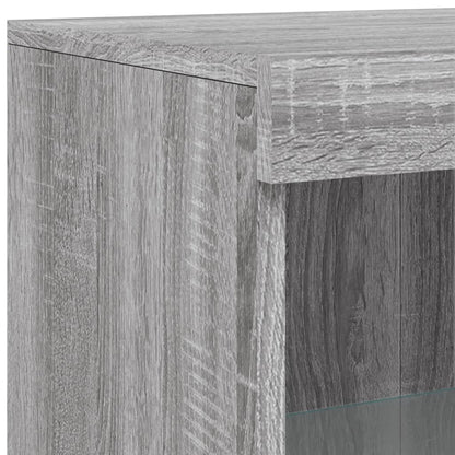 Credenza con Luci LED Grigio Sonoma 181,5x37x100 cm