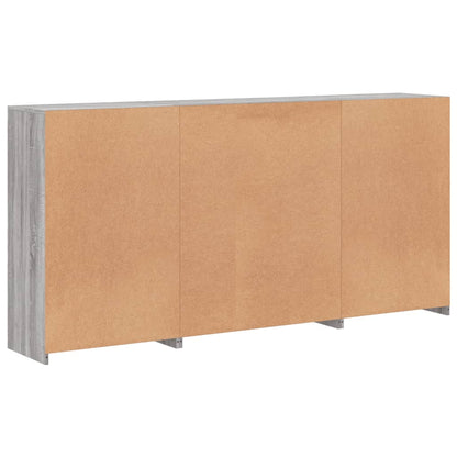 Credenza con Luci LED Grigio Sonoma 202x37x100 cm