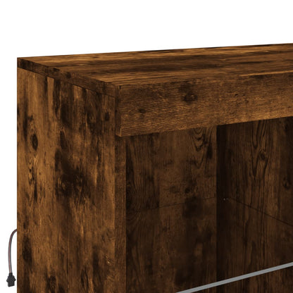 Credenza con Luci LED Rovere Fumo 283x37x100 cm - homemem39