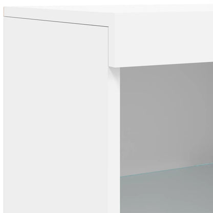 Credenza con Luci LED Bianca 162x37x100 cm