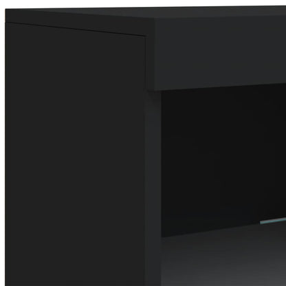 Credenza con Luci LED Nera 162x37x100 cm - homemem39