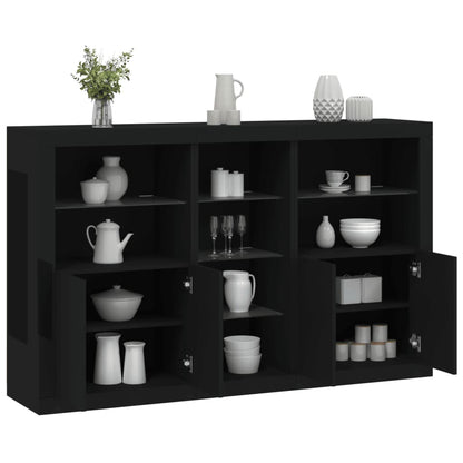 Credenza con Luci LED Nera 162x37x100 cm - homemem39