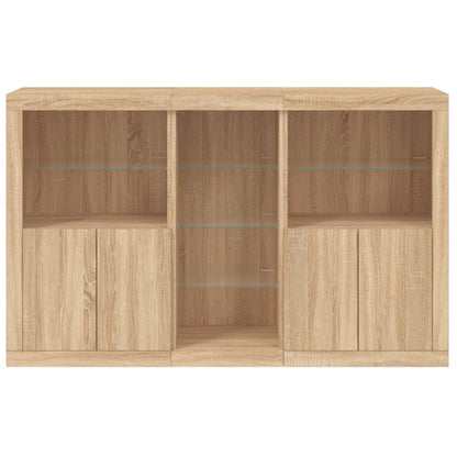 Credenza con Luci LED Rovere Sonoma 162x37x100 cm - homemem39