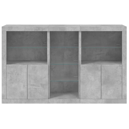 Credenza con Luci LED Grigio Cemento 162x37x100 cm - homemem39