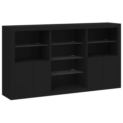 Credenza con Luci LED Nera 181,5x37x100 cm - homemem39