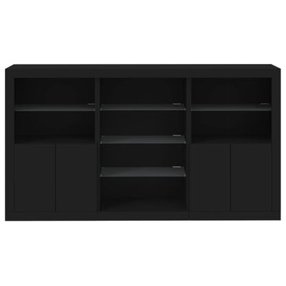 Credenza con Luci LED Nera 181,5x37x100 cm - homemem39