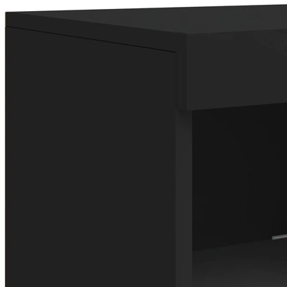 Credenza con Luci LED Nera 181,5x37x100 cm - homemem39