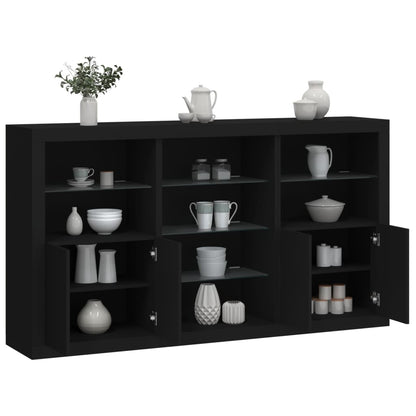 Credenza con Luci LED Nera 181,5x37x100 cm - homemem39