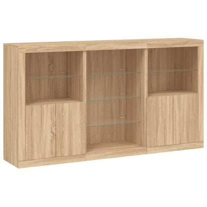 Credenza con Luci LED Rovere Sonoma 181,5x37x100 cm - homemem39