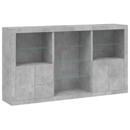 Credenza con Luci LED Grigio Cemento 181,5x37x100 cm - homemem39