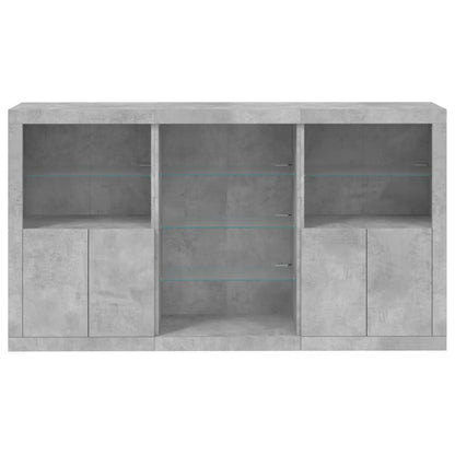 Credenza con Luci LED Grigio Cemento 181,5x37x100 cm - homemem39