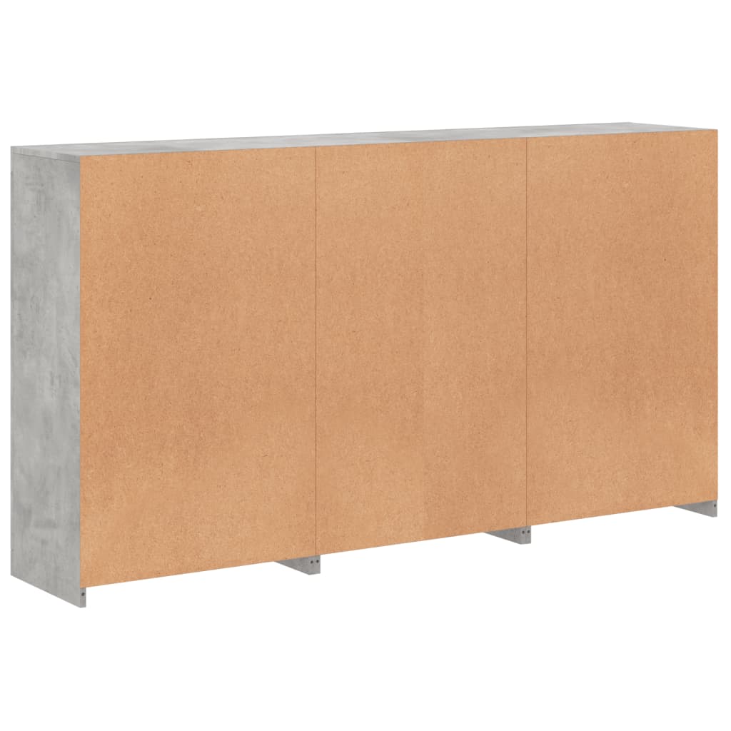 Credenza con Luci LED Grigio Cemento 181,5x37x100 cm - homemem39