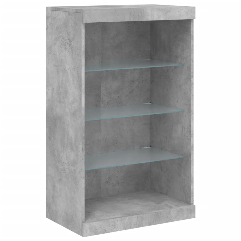 Credenza con Luci LED Grigio Cemento 181,5x37x100 cm - homemem39