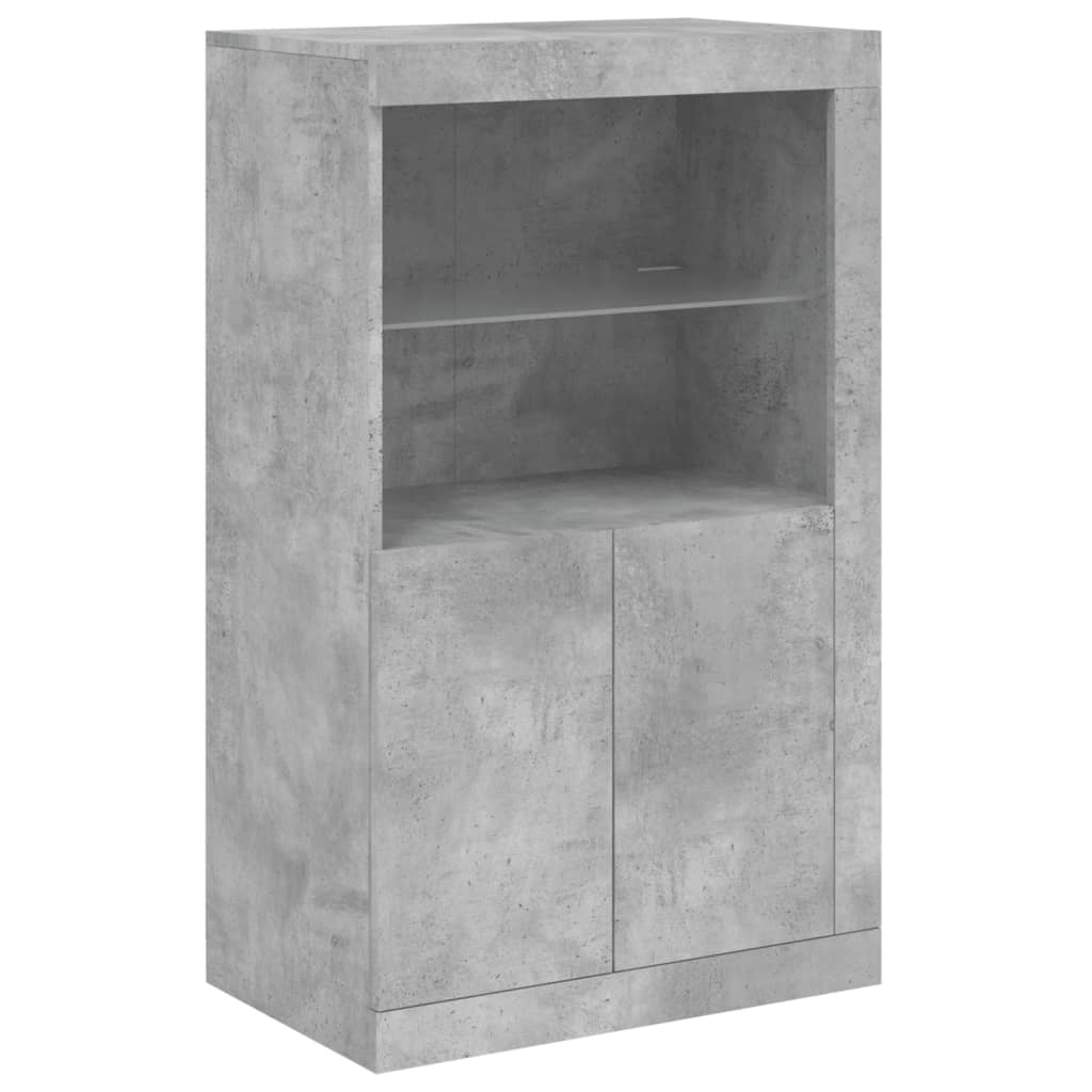 Credenza con Luci LED Grigio Cemento 181,5x37x100 cm - homemem39
