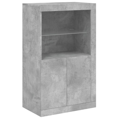 Credenza con Luci LED Grigio Cemento 181,5x37x100 cm - homemem39