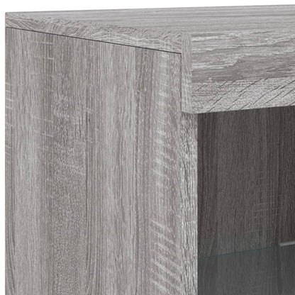 Credenza con Luci LED Grigio Sonoma 181,5x37x100 cm