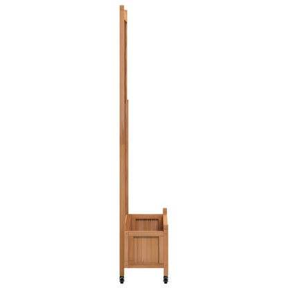 Fioriera con Traliccio e Ruote Marrone Legno Massello di Abete - homemem39