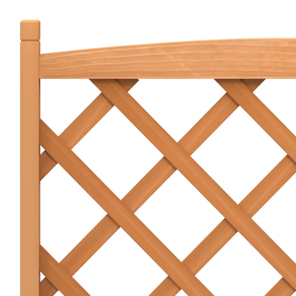 Fioriera con Traliccio e Ruote Marrone Legno Massello di Abete - homemem39