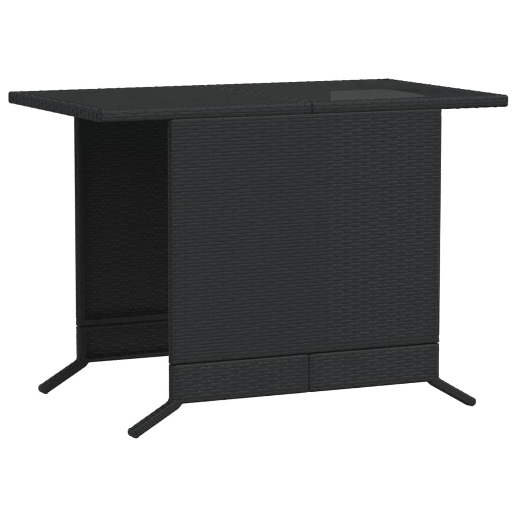 Set da Bistrò 3 pz con Cuscini Nero in Polyrattan
