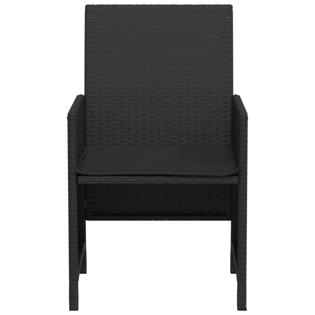 Set da Bistrò 3 pz con Cuscini Nero in Polyrattan - homemem39