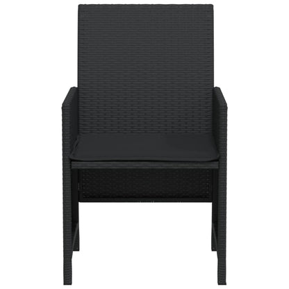 Set da Bistrò 3 pz con Cuscini Nero in Polyrattan - homemem39