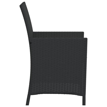 Set da Bistrò 3 pz con Cuscini Nero in Polyrattan - homemem39