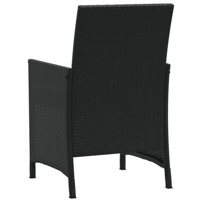 Set da Bistrò 3 pz con Cuscini Nero in Polyrattan - homemem39