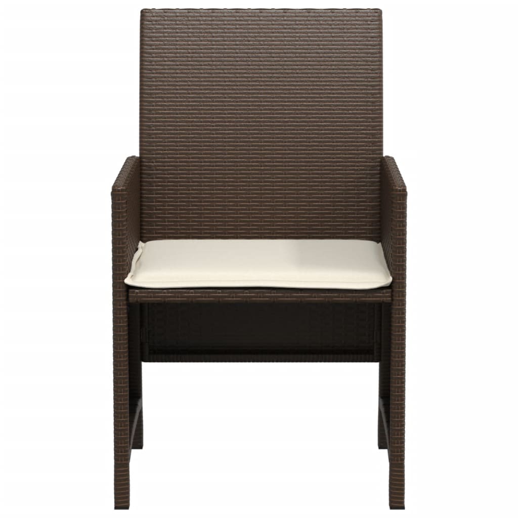 Set Bistrò 3 pz con Cuscini Marrone in Polyrattan - homemem39