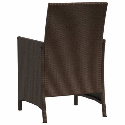 Set Bistrò 3 pz con Cuscini Marrone in Polyrattan - homemem39