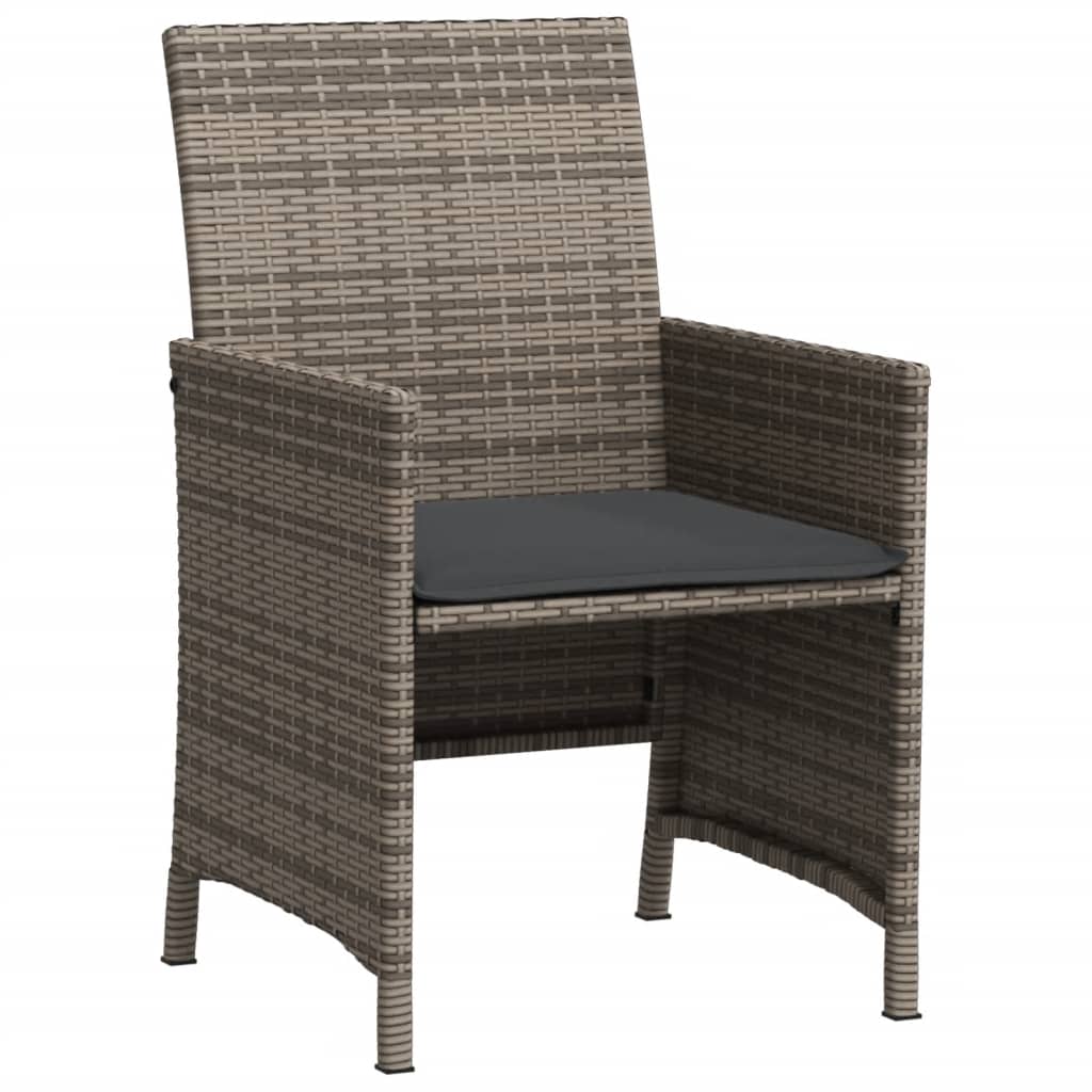 Set da Bistrò 3 pz con Cuscini Grigio in Polyrattan | homemem39