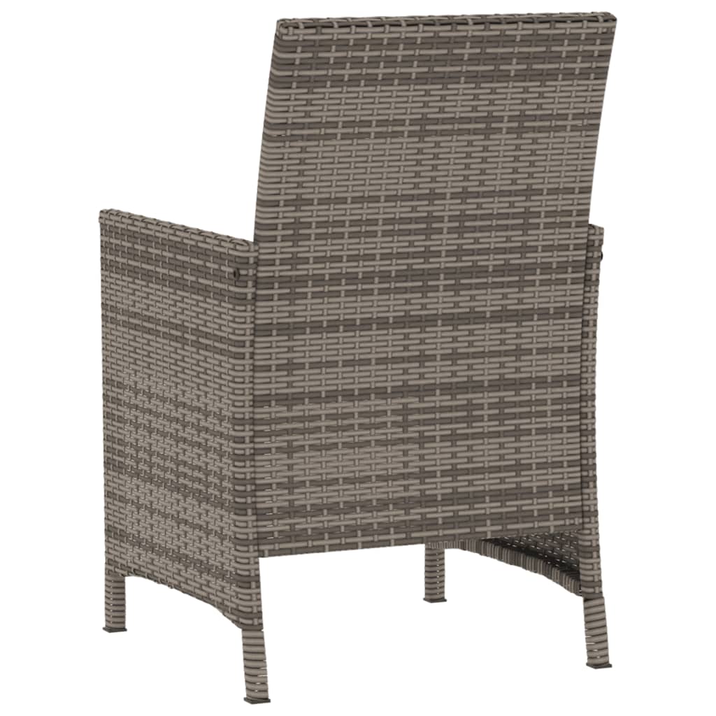 Set da Bistrò 3 pz con Cuscini Grigio in Polyrattan | homemem39