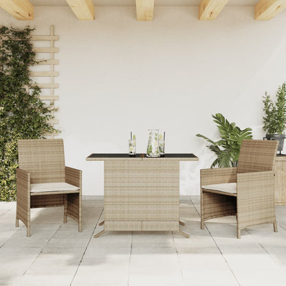 Set da Bistrò 3 pz con Cuscini Beige in Polyrattan - homemem39