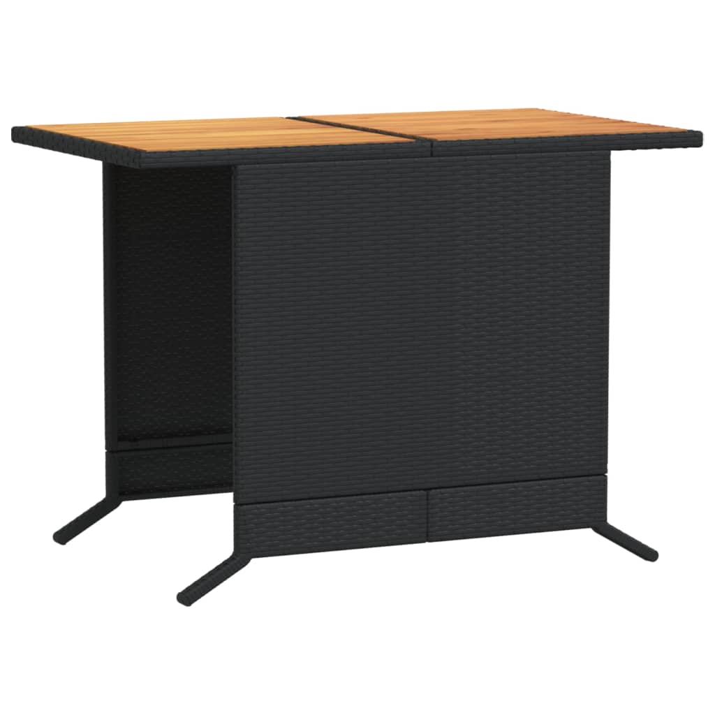 Set da Bistrò 3 pz con Cuscini Nero in Polyrattan