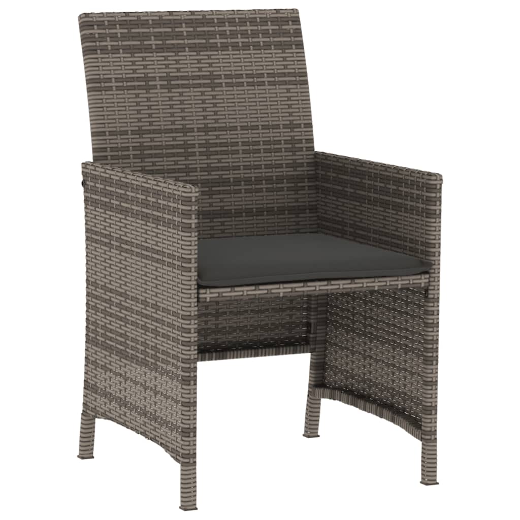 Set da Bistrò 3 pz con Cuscini Grigio in Polyrattan | homemem39