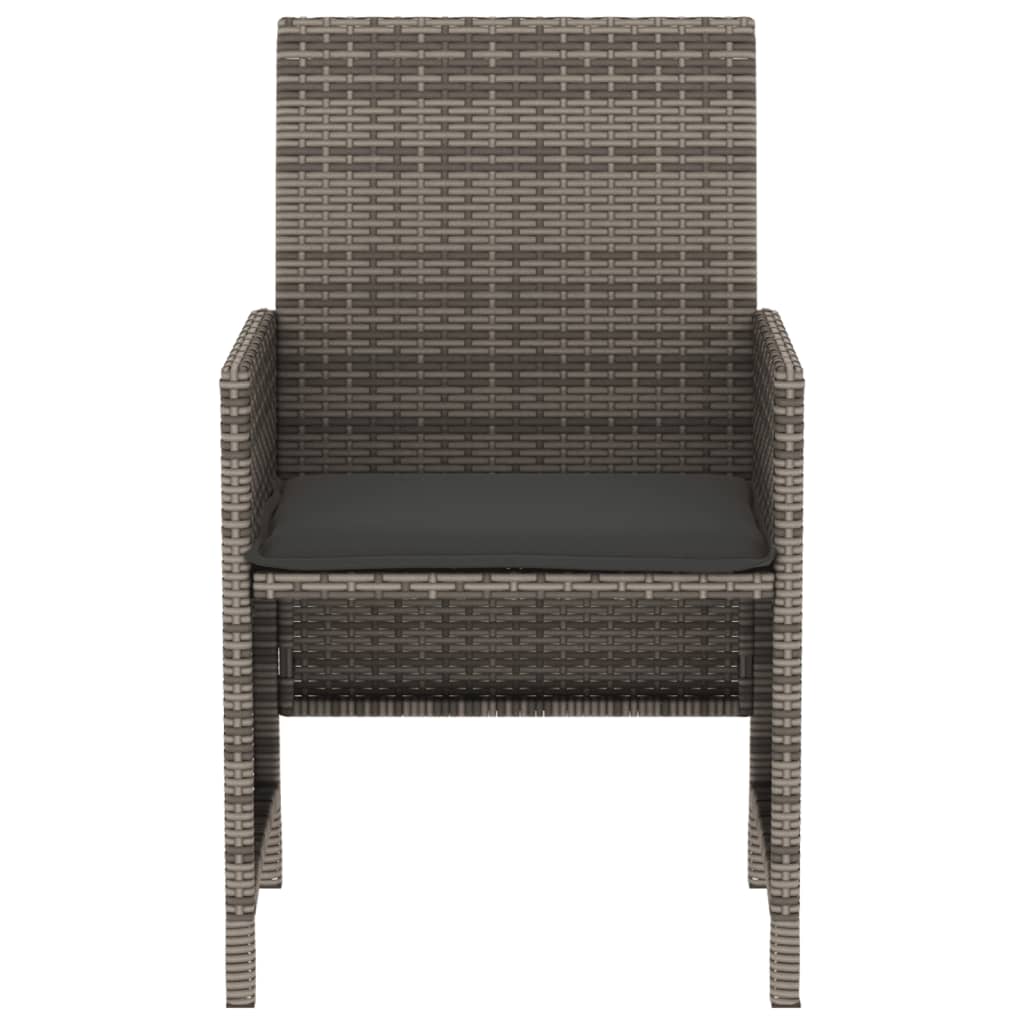 Set da Bistrò 3 pz con Cuscini Grigio in Polyrattan | homemem39