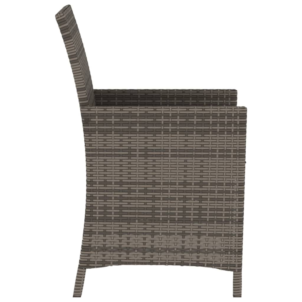 Set da Bistrò 3 pz con Cuscini Grigio in Polyrattan | homemem39